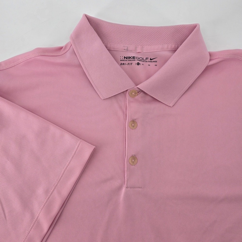 Nike Golf Dri-FIT Polo Shirt Mens XL Pink Short‎ Sleeve Performance Golf